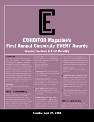 EXHIBITOR Magazine's First Annual Corporate EVENT Awards