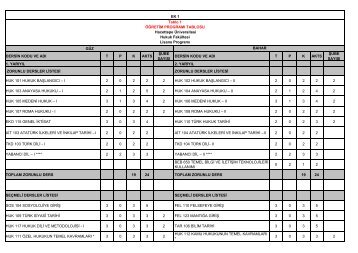 Lisans Ders ProgramÄ± - Hacettepe Ãniversitesi Hukuk FakÃ¼ltesi