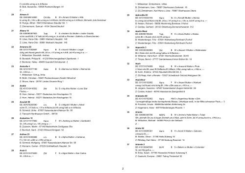 Pferdeverzeichnis 1 - Turnierservice Holzer