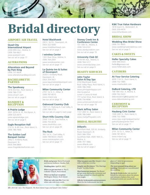 Bridal Guide 2013 - Quad-Cities Online