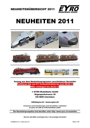 NEUHEITEN 2011 - EYRO Modellbahn GmbH