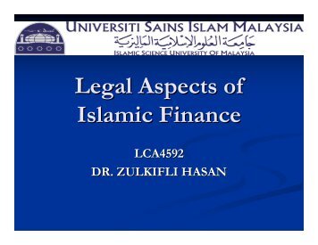 Legal aspect of Islamic Capital Market