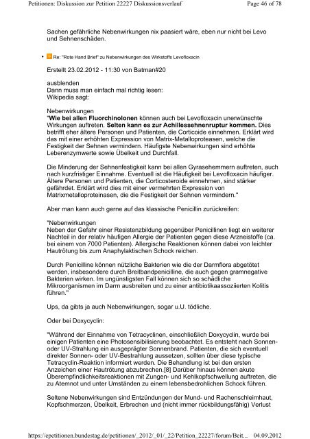 Arzneimittelwesen - "Rote Hand Brief" zu ... - Levofloxacin