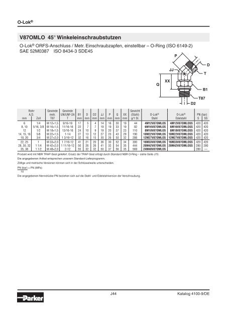 Parker-Katalog Hydraulik 4100 - Vogel Gruppe