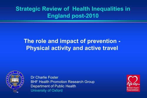 Physical activity and active travel