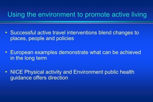 Physical activity and active travel