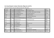 List of participants seminar Education, Migrants and ICTs. - LMI