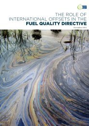 THE ROLE OF INTERNATIONAL OFFSETS IN THE FUEL QUALITY DIRECTIVE