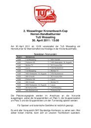 2. Wesselinger Kronenbusch-Cup Herren ... - TuS Wesseling eV