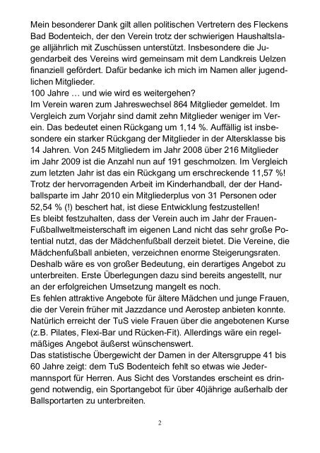 Bericht des Vorstandes - TuS Bodenteich von 1911 e.V.