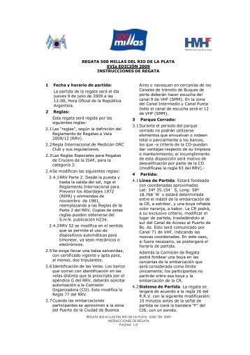 Instrucciones 500-09 - Yacht Club Argentino