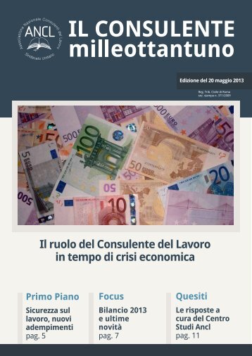 Il ruolo del Consulente del Lavoro in tempo di crisi economica - Ancl