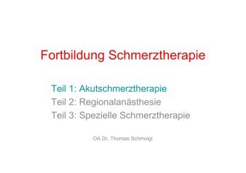 Fortbildung Schmerztherapie - TurnusDoc