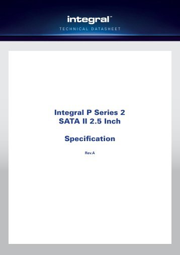 P Series 2 SATA II 2.5" SSD pdf spec sheet - Integral Memory PLC