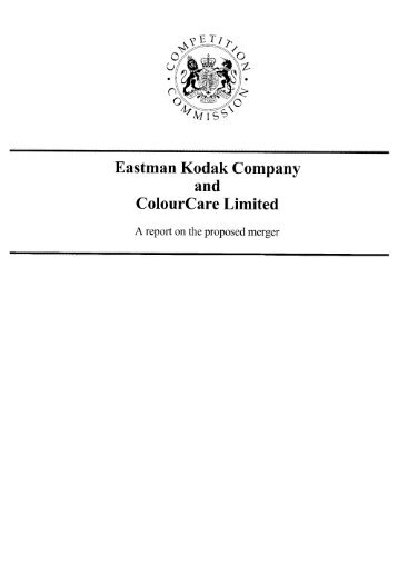 Eastman Kodak Company and ColourCare ... - Official Documents