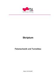 Skriptum - Institute for Rock  Mechanics and Tunnelling