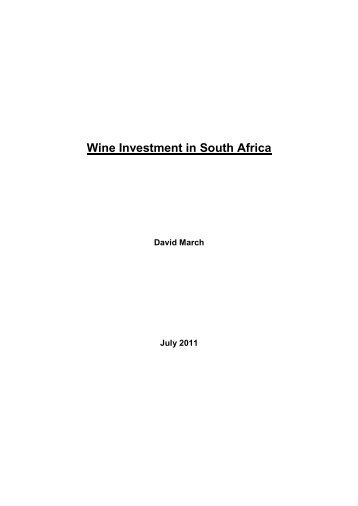 Wine Investment in South Africa - Cape Wine Academy