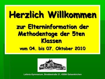 Methodentage der 5. Klassen - Leibniz-Gymnasium