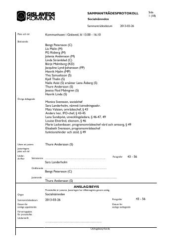 SocialnÃ¤mndens protokoll 2013-03-26.pdf - Gislaveds kommun
