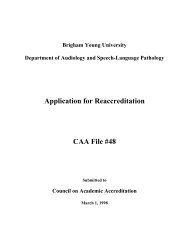Application for Reaccreditation CAA File #48 - Mckay School of ...