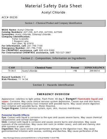 Acetyl Chloride - services