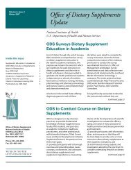 Office of Dietary Supplements Update