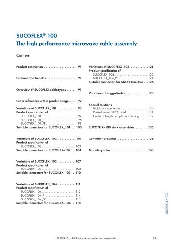 SUCOFLEXÂ® 100 The high performance microwave cable ... - Nkt-rf.ru