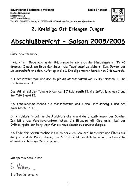 AbschluÃŸbericht â€“ Saison 2005/2006 - TUSPO Heroldsberg