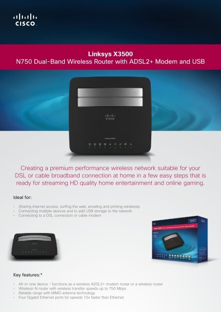 Linksys X3500 N750 Dual-Band Wireless Router with ... - MgManager