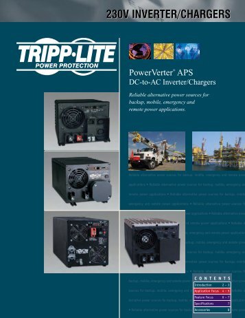 Tripp Lite PowerVerter APS Inverter Charger Brochure 230V English ...
