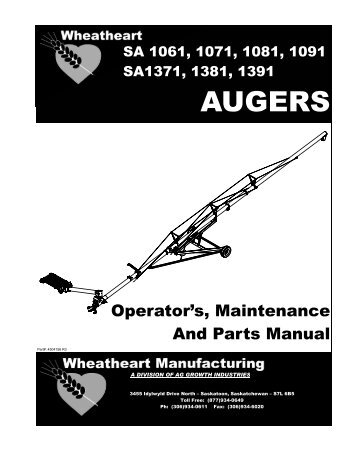SA Grain Auger Operator's Manual