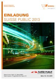 Einladung SuiSSe Public 2013 - Signal AG