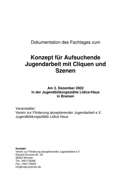 Konzept fÃ¼r aufsuchende Jugendarbeit - Vaja