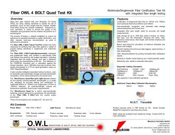Fiber OWL 4 BOLT Quad Test Kit