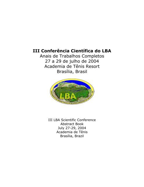 III ConferÃªncia CientÃfica do LBA - LBA / LBA-ECO Resources