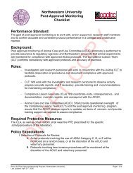 Northwestern University Post-Approval Monitoring Checklist ...