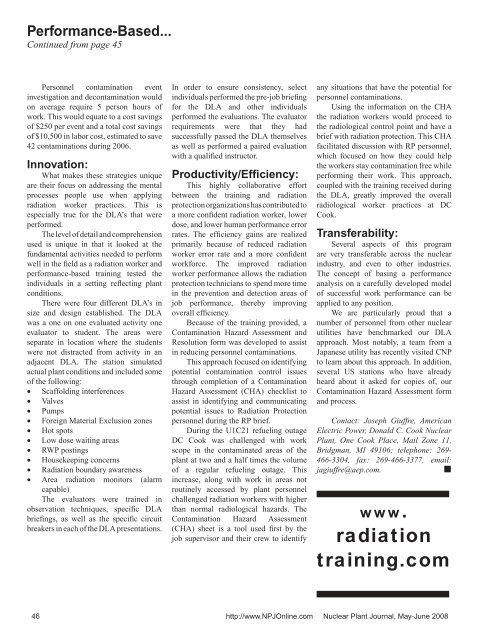 Nuclear Plant Journal, May-June 2008