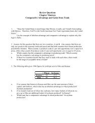 Review Questions Chapter Nineteen Comparative Advantage and ...