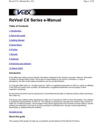 ReVeal CX Series e-Manual - messkom.de