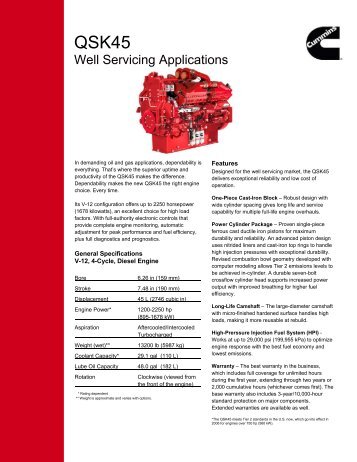 Well Servicing Applications - Cummins Engines