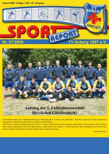 Nr. 97/2009 TV Asberg 1897 e.V. Aufstieg der 2. FuÃŸballmannschaft ...