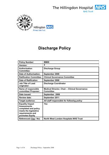 Discharge Policy - Nwlcn.nhs.uk