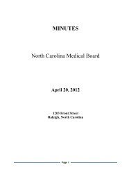 MINUTES North Carolina Medical Board - NC Medical Board