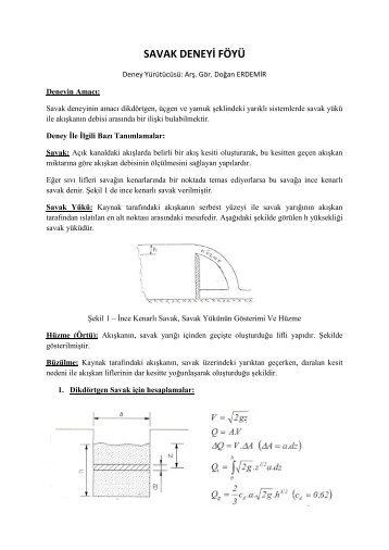 SAVAK DENEYİ FÖYÜ