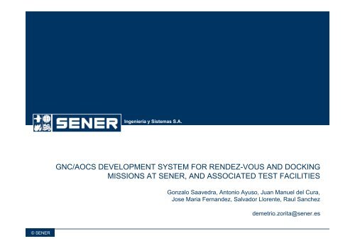 GNC/AOCS development system for Rendez-vous and Docking ...