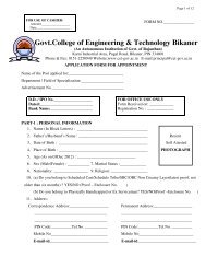Application Form for Teaching Post - Govt. College of Engineering ...