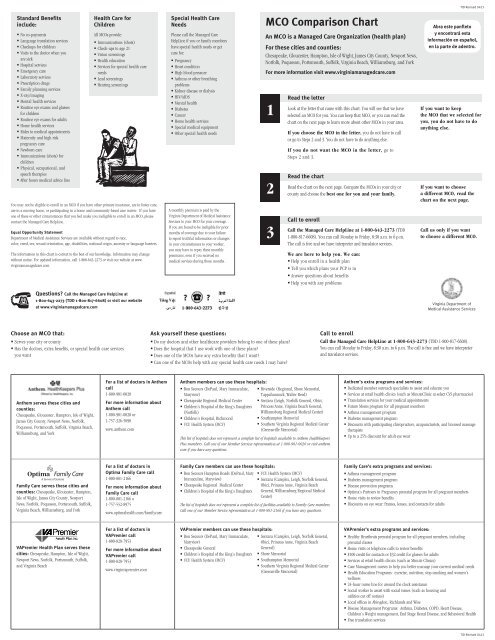 Medi Cal Managed Care Comparison Chart