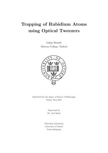 DPhil Thesis, 2011 - University of Oxford