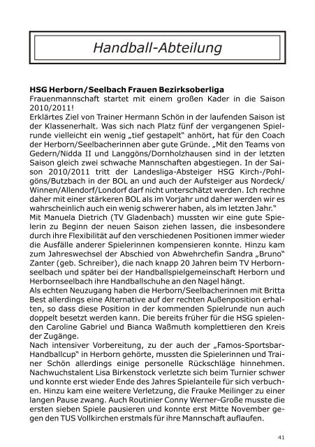 Handball-Abteilung - TV Herbornseelbach e.V.