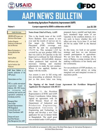 AAPI Bulletin Vol 4 June 2011 - AAPI (Accelerating Agriculture ...